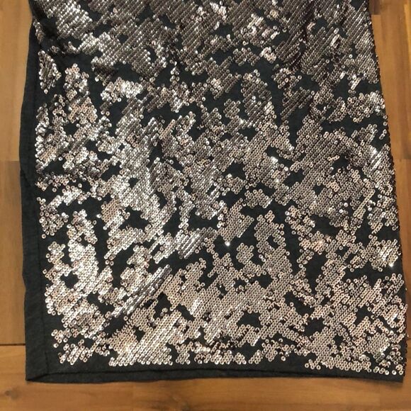 DKNY Sequin Mini Dress Grey Women’s Size Extra Small Short Sleeve Shirt - Picture 8 of 12
